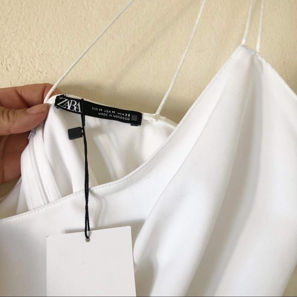 NWT Zara White Linen Mini Dress - Picture 6 of 9